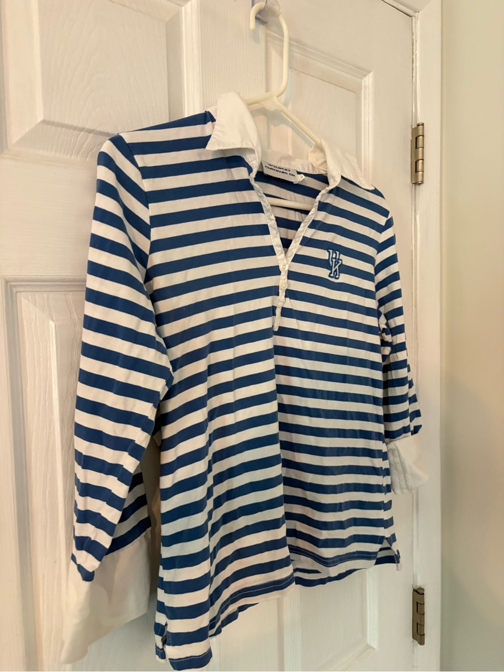 Kentucky Wildcats UK Striped Collared Shirt Blue White Large - Picture 4 of 7